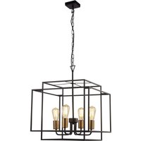 Hängelampe Metall B: 45 cm Schwarz matt Bronze E27 von Searchlight