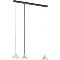Hängelampe Metall B: 70 cm in Schwarz Gold GX53 3-flammig von Emibig