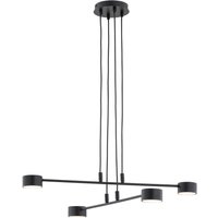 Hängelampe Metall B: 70 cm verstellbar Schwarz GX53 4-flammig von Emibig
