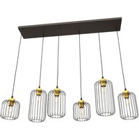 Hängelampe Metall E27 115 cm lang stilvoll Schwarz Gold von Emibig