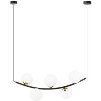 Hängelampe Metall Glas B: 80 cm H: max. 100 cm E14 5-flammig von Emibig