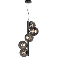 Hängelampe Metall Glas Schwarz Rauchgrau G9 L:38,1 cm von Eco-Light