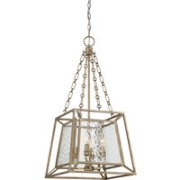 Hängelampe Metall Glas in Gold antik OLAVA von ELSTEAD