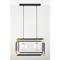 Hängelampe Metall Glas in Schwarz G9 L:54 cm 2-flammig von Zaklad Wielobranzowy Export-Import-Jupiter