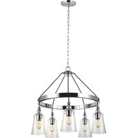 Hängelampe Metall Glas rund Ø 72,7 cm H: max. 232,4 cm von ELSTEAD