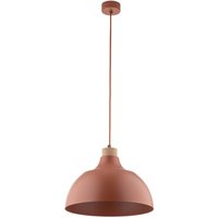 Hängelampe Metall Holz Ø 34 cm rund H: max. 170 cm Rot E27 von TK Lighting