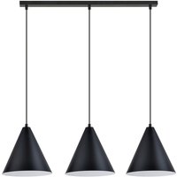 Hängelampe Metall L: 92 cm Schwarz Weiß E27 3-flammig von Emibig