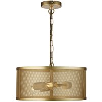 Hängelampe Metall Mesh Ø 45 cm rund 3x E27 in Gold Hängelampe Metall Mesh Ø 45 cm rund 3x E27 in Gold von Searchlight