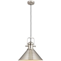 Hängelampe Metall Ø 36,8 cm Nickel Weiß Industrie Design von Endon