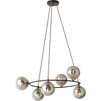 Hängelampe Metall Rauchglas Modern Ø 75 cm 6x E14 von Emibig
