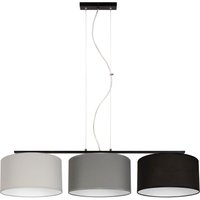 Hängelampe Metall Stoff E27 100 cm Grau Graphit Schwarz von Belis