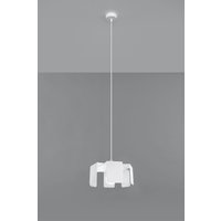 Hängelampe Metall Weiß Ø25cm Modern E27 Pendelleuchte von Sollux