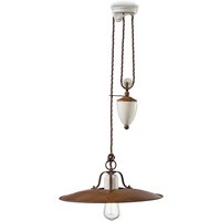 Hängelampe Metall verstellbar Creme Rostbraun E27 Hängelampe Metall verstellbar Creme Rostbraun E27 von Ferroluce