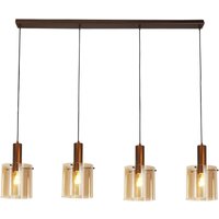 Hängelampe Rauchglas B: 142 cm 4-flammig E27 Braun Bernstein Hängelampe Rauchglas B: 142 cm 4-flammig E27 Braun Bernstein von Searchlight
