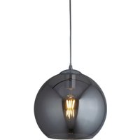 Hängelampe Rauchglas D: 35 cm Glas Metall Kugelschirm von Searchlight