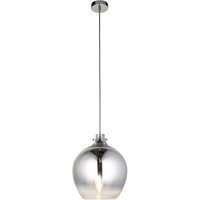 Hängelampe Rauchglas Metall Ø 32 cm Chrom Spiegelgrau E27 Hängelampe Rauchglas Metall Ø 32 cm Chrom Spiegelgrau E27 von Endon