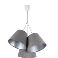 Hängelampe Schirm Grau Silber Stoff 3-flmg Retro Hängelampe Schirm Grau Silber Stoff 3-flmg Retro von BPS Koncept