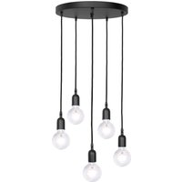 Hängelampe Schwarz 5-flammig E27 Ø 40 cm Messing Eisen von Ghidini Giovanni Battista