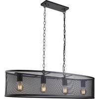 Hängelampe Schwarz 91 cm lang 4x E27 Metall Mesh Hängelampe Schwarz 91 cm lang 4x E27 Metall Mesh von Searchlight