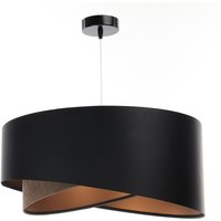 Hängelampe Schwarz Braun Gold E27 rund D: 50 cm Latex von BPS Koncept