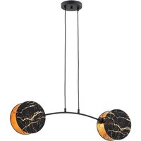 Hängelampe Schwarz Gold 82 cm lang Modern in Marmor-Optik von Emibig