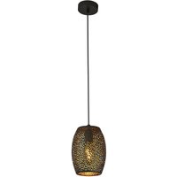 Hängelampe Schwarz Gold E27 Ø 15 cm schmal Metall von Searchlight