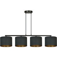 Hängelampe Schwarz Gold L: 97 cm Stoff Metall E27 4-flammig von Emibig