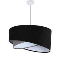 Hängelampe Schwarz Grau E27 rund Ø 50 cm Stoff Velours Optik Hängelampe Schwarz Grau E27 rund Ø 50 cm Stoff Velours Optik von BPS Koncept
