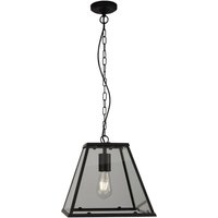 Hängelampe Schwarz Klar B: 30 cm E27 Glas Metall E27 von Searchlight