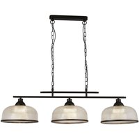 Hängelampe Schwarz Klar B: 99 cm 3-flammig E27 Glas Metall von Searchlight