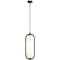 Hängelampe Schwarz Metall Glas L:18,5 cm E14 2-flammig Hängelampe Schwarz Metall Glas L:18,5 cm E14 2-flammig von ALDEX