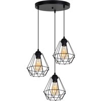 Hängelampe Schwarz Metall Ø45 cm E27 3-flammig Retro Hängelampe Schwarz Metall Ø45 cm E27 3-flammig Retro von Belis
