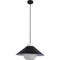 Hängelampe Schwarz Weiß D: 38 cm rund Glas Metall E27 Hängelampe Schwarz Weiß D: 38 cm rund Glas Metall E27 von Endon