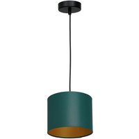 Hängelampe Stoff Metall Petrol Gold L:18 cm gemütlich von Luminex
