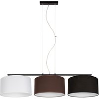 Hängelampe Stoff Weiß Braun Schwarz E27 100 cm lang von Belis