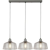 Hängelampe Vintage B: 80 cm Grau Klar 3-flammig E27 von Searchlight