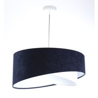 Hängelampe Weiß Blau E27 rund Ø 50 cm Stoff Velours Optik Hängelampe Weiß Blau E27 rund Ø 50 cm Stoff Velours Optik von BPS Koncept