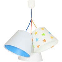 Hängelampe Weiß Blau Sterne Kinder Stoff 3-flmg Hängelampe Weiß Blau Sterne Kinder Stoff 3-flmg von BPS Koncept