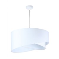 Hängelampe Weiß E27 rund D: 50 cm Stoff Velours Optik Modern von BPS Koncept