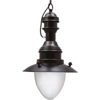 Hängelampe außen Maritim Ø 20 cm E27 IP43 Messing Glas massiv von Lido Light Fixture Man. LTD