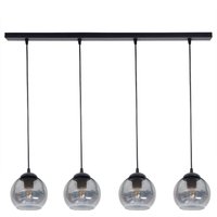 Hängelampe blendarm Metall Rauchglas E27 L:80 cm 4-flmg Hängelampe blendarm Metall Rauchglas E27 L:80 cm 4-flmg von Belis