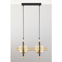 Hängelampe in Schwarz Bernstein Gold G9 2-flmg L:51 cm von Zaklad Wielobranzowy Export-Import-Jupiter
