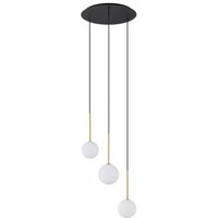 Hängelampe in Schwarz Weiß Gold matt 3-flammig G9 Glas Hängelampe in Schwarz Weiß Gold matt 3-flammig G9 Glas von Nowodvorski