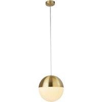 Hängelampe rund Ø 25 cm in Messing Weiß Metall Glas von Searchlight