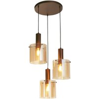 Hängeleuchte 3-flammig Braun Bernstein E27 D: 47 cm Hängeleuchte 3-flammig Braun Bernstein E27 D: 47 cm von Searchlight