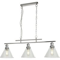 Hängeleuchte 3-flammig Chrom Klar E27 Vintage Design von Searchlight