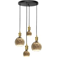 Hängeleuchte 4-flammig E27 D: 40 cm Messing Eisen von Ghidini Giovanni Battista