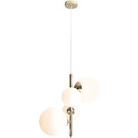 Hängeleuchte 4-flammig Glas Metall in Gold Weiß Modern Hängeleuchte 4-flammig Glas Metall in Gold Weiß Modern von ALDEX