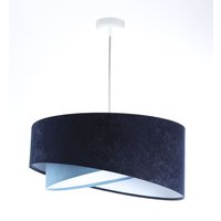 Hängeleuchte Blau E27 rund D: 50 cm Velours Optik Stoff Hängeleuchte Blau E27 rund D: 50 cm Velours Optik Stoff von BPS Koncept