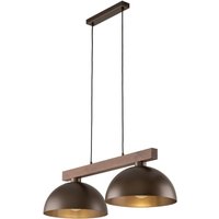Hängeleuchte Braun Metall Holz L: 83 E27 2-flammig von TK Lighting